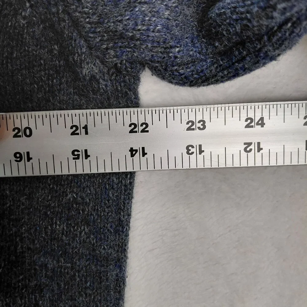Banana Republic Sweater Mens Large Blue Shawl Collar Wool Blend Fisherman Toggle
